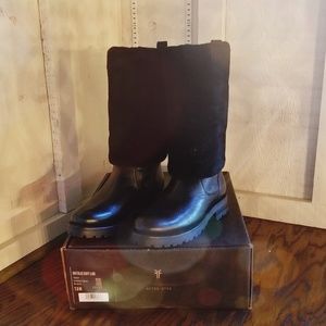 BNIB Jet Black Frye Fuzzy Boots
